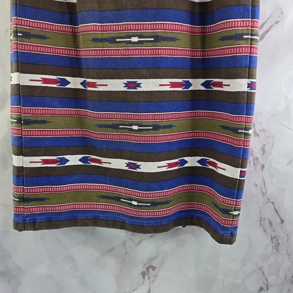Vintage Southwestern Skirt Womens 32 Maxi Tapestry Blanket Aztec Wrap 90s - Picture 7 of 14